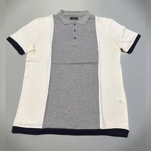 Zara Gray Cream Navy Polo Shirt